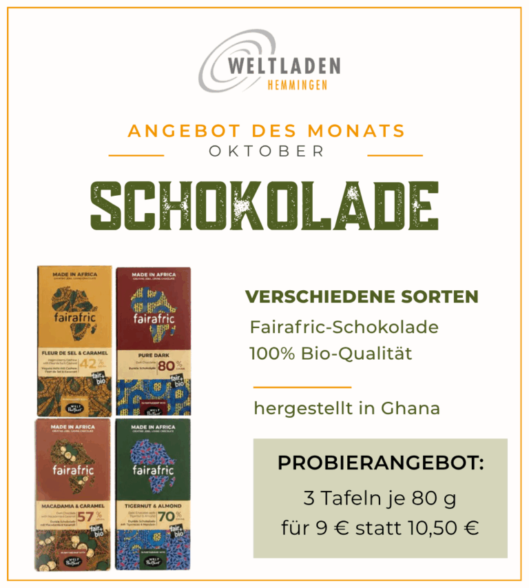 Angebot des Monats Oktober Weltladen Hemmingen